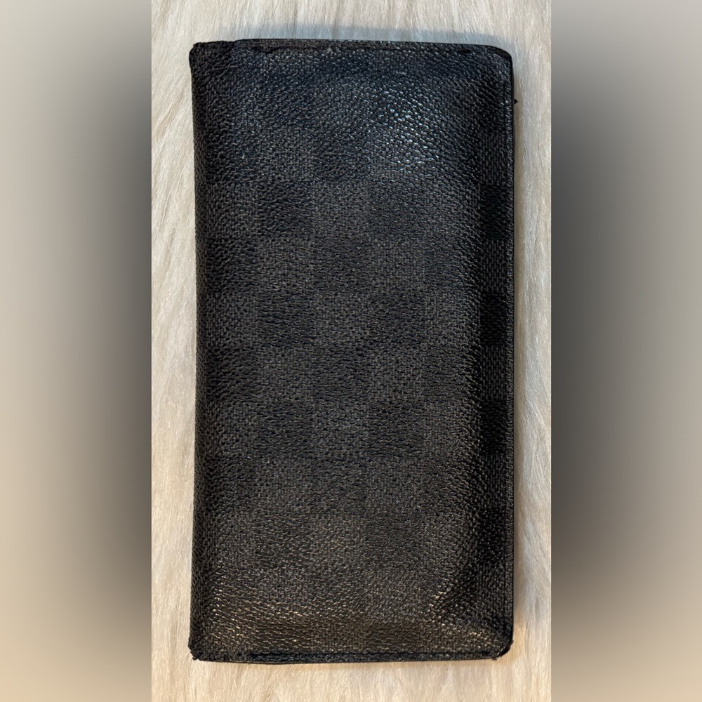 Louis Vuitton Brazza Wallet Damier Graphite Coated Canvas Leather 2012 FAIR